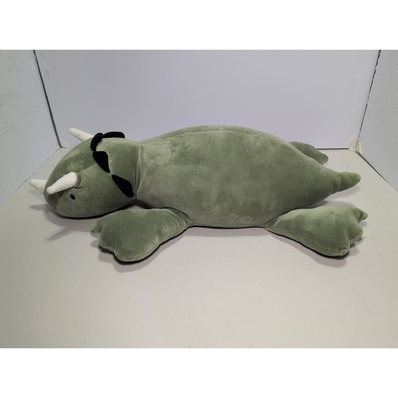Pillowfort Weighted Dinosaur Plush Triceratops Green Sensory Anxiety 22 Inch - Picture 3 of 6